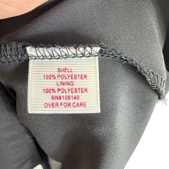 Pinky Black Chiffon Sleeveless Racerback Lace Lightweight Lined Y2K Blouse Sz XL - Picture 6 of 7